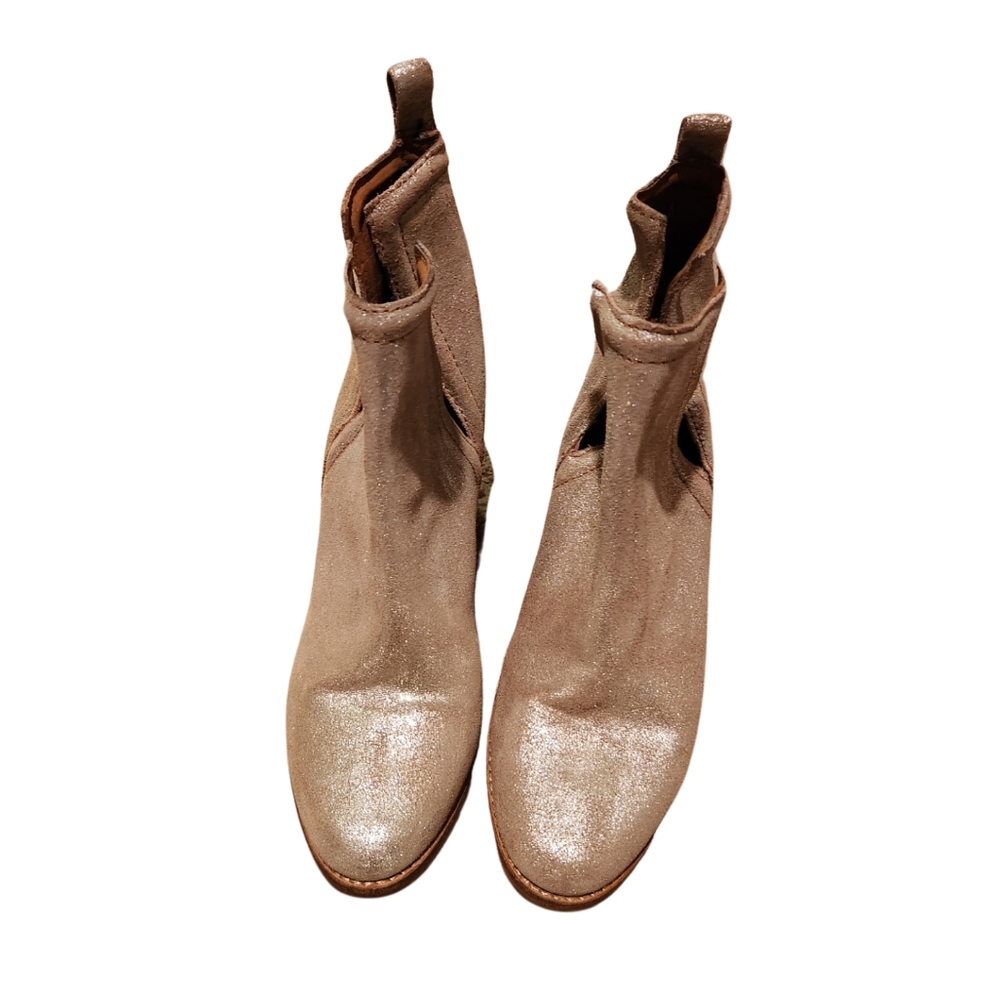Diba metallic booties gold tan size 8